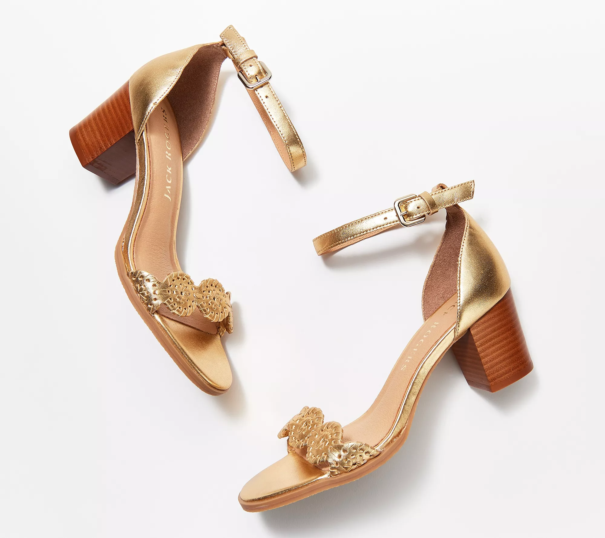 "As Is" Jack Rogers Leather Heeled Sandals- Lauren