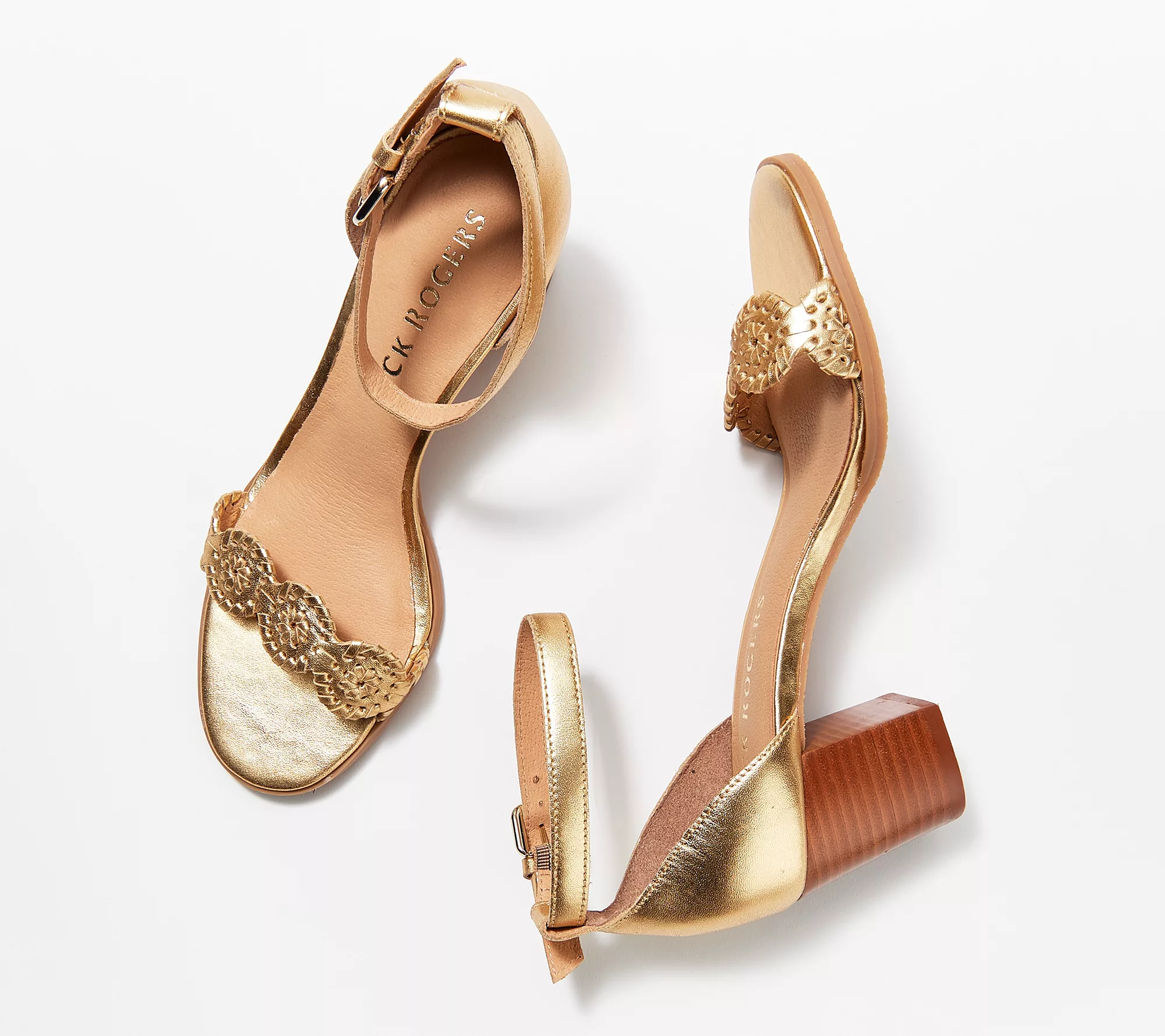 "As Is" Jack Rogers Leather Heeled Sandals- Lauren