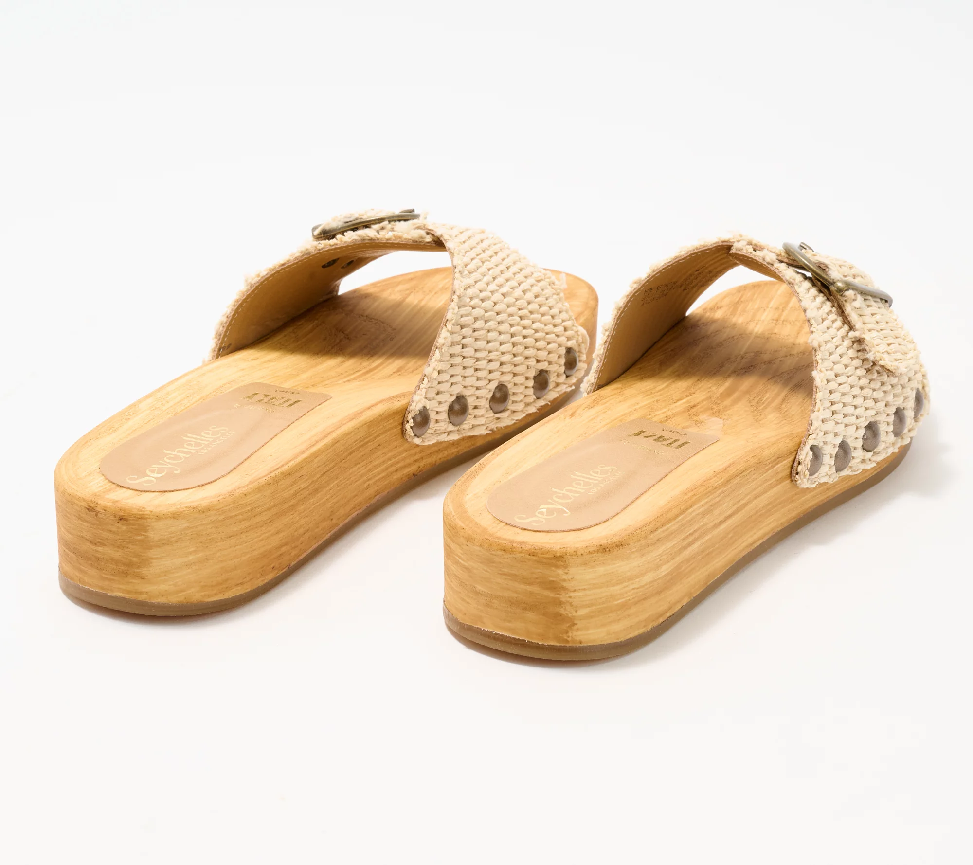 "As Is" Seychelles Wooden Bottom Slide Sandals- Isla