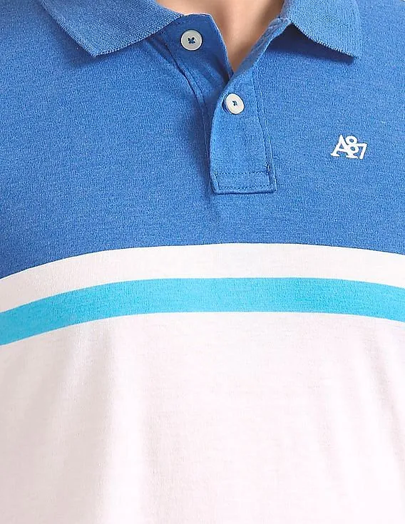 Aeropostale Colour Blocked Heathered Polo Shirt