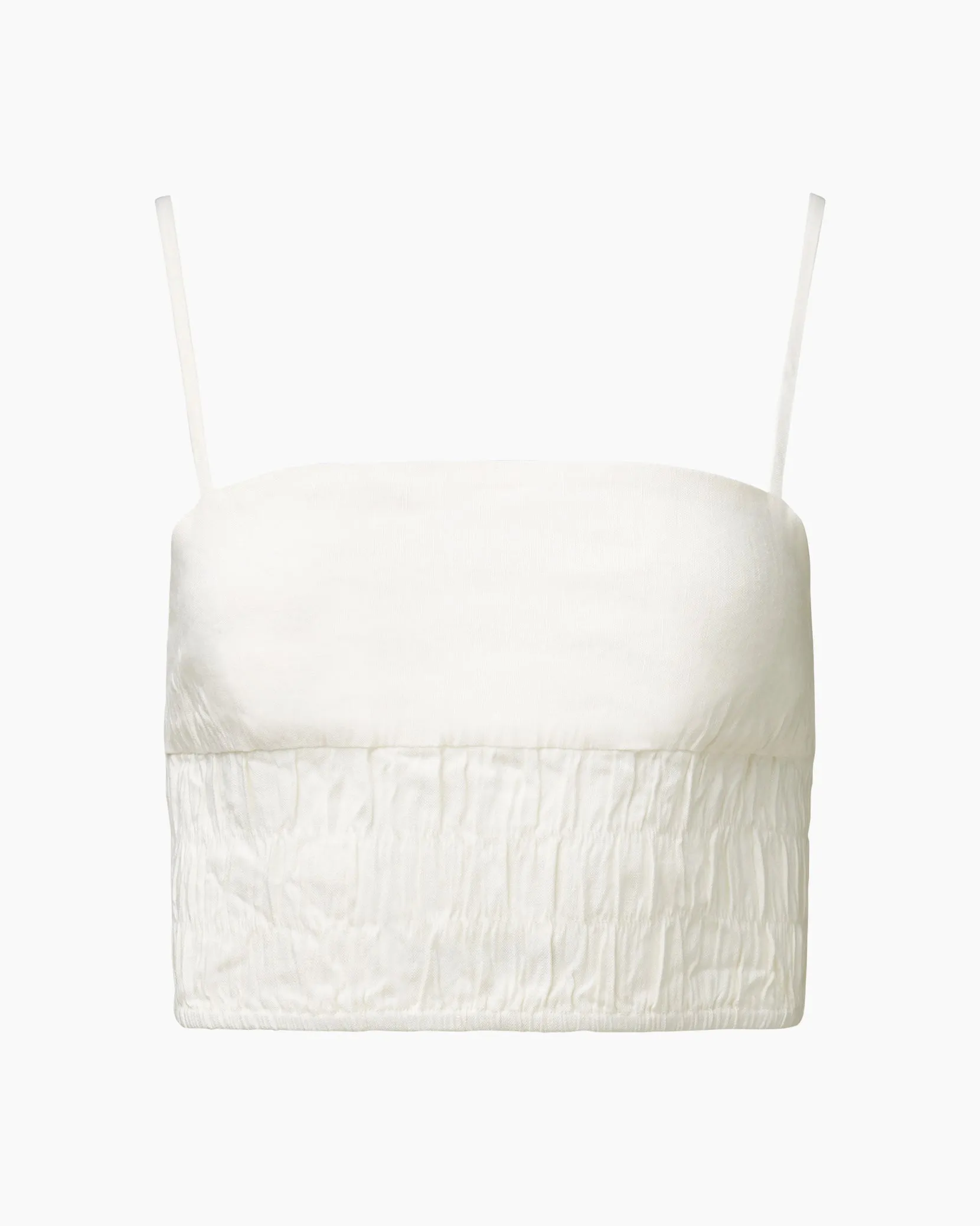 Air Linen Smocked Tank | White