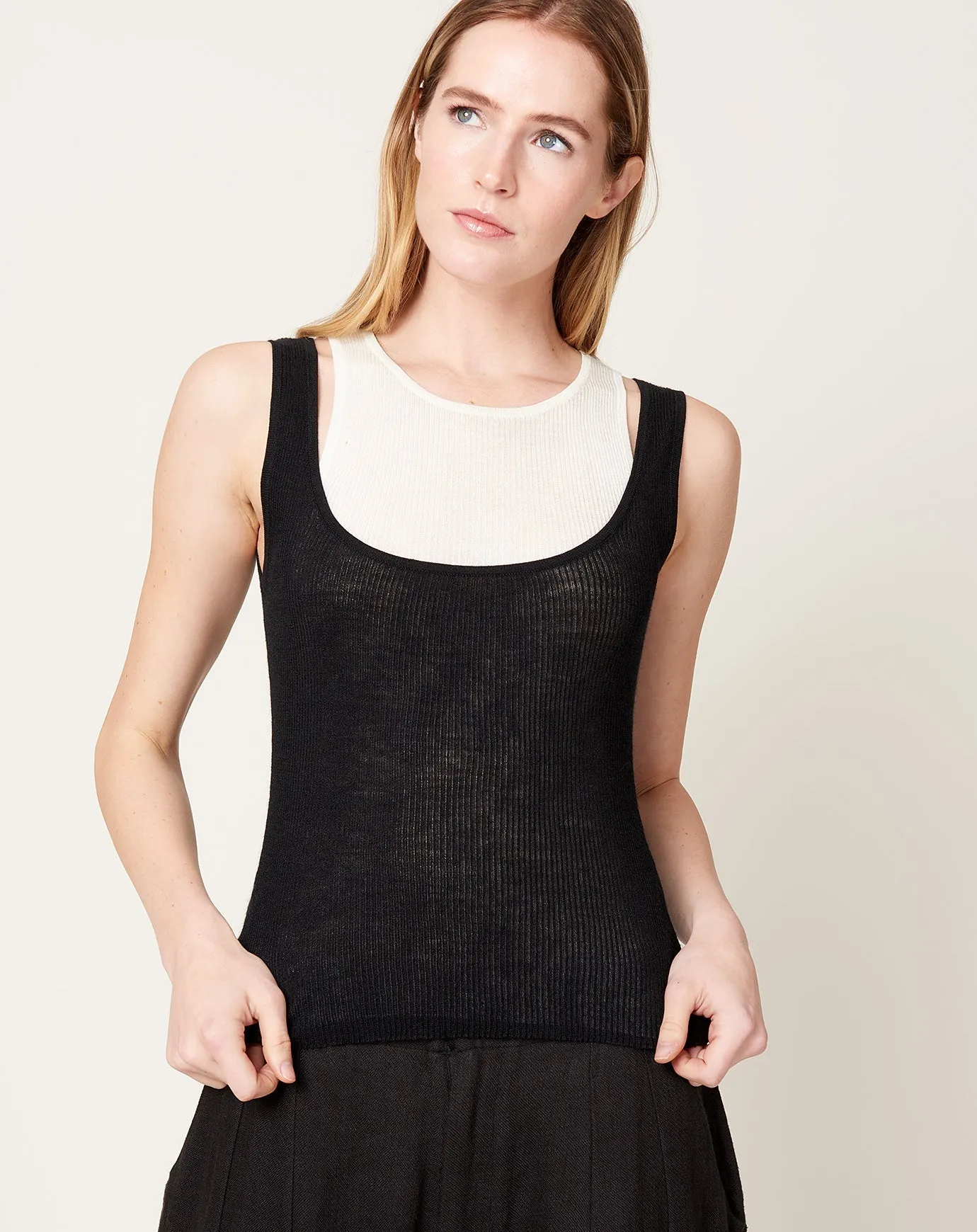 Alana Slinky Tank in Black