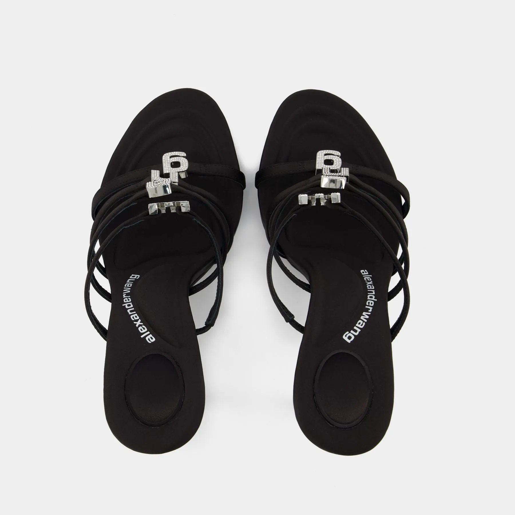 Alexander Wang  Nala 105 Logo  Sandals - Alexander Wang -  Black - Satin