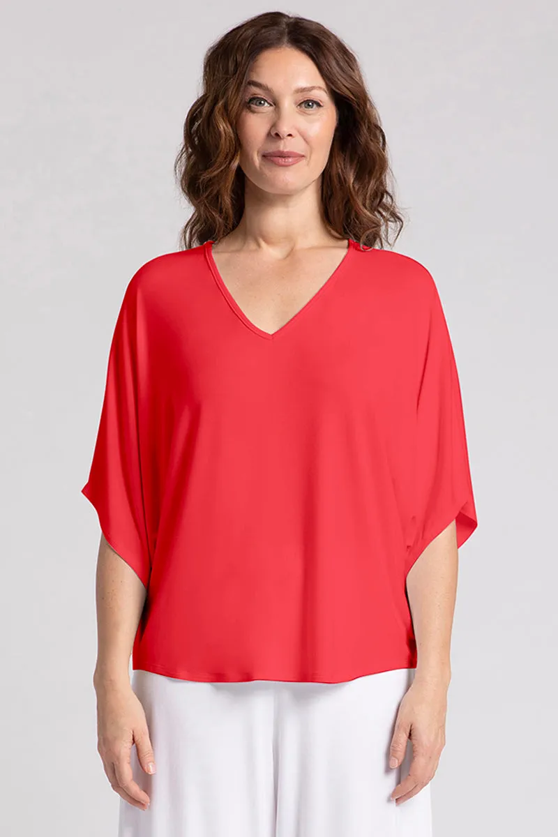 Bamboo V-Neck Dolman Top | Lipstick