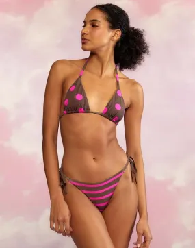 Becca String Bikini Bottom - Brown/Pink