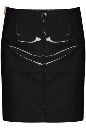 Black Shiny PU Skirt