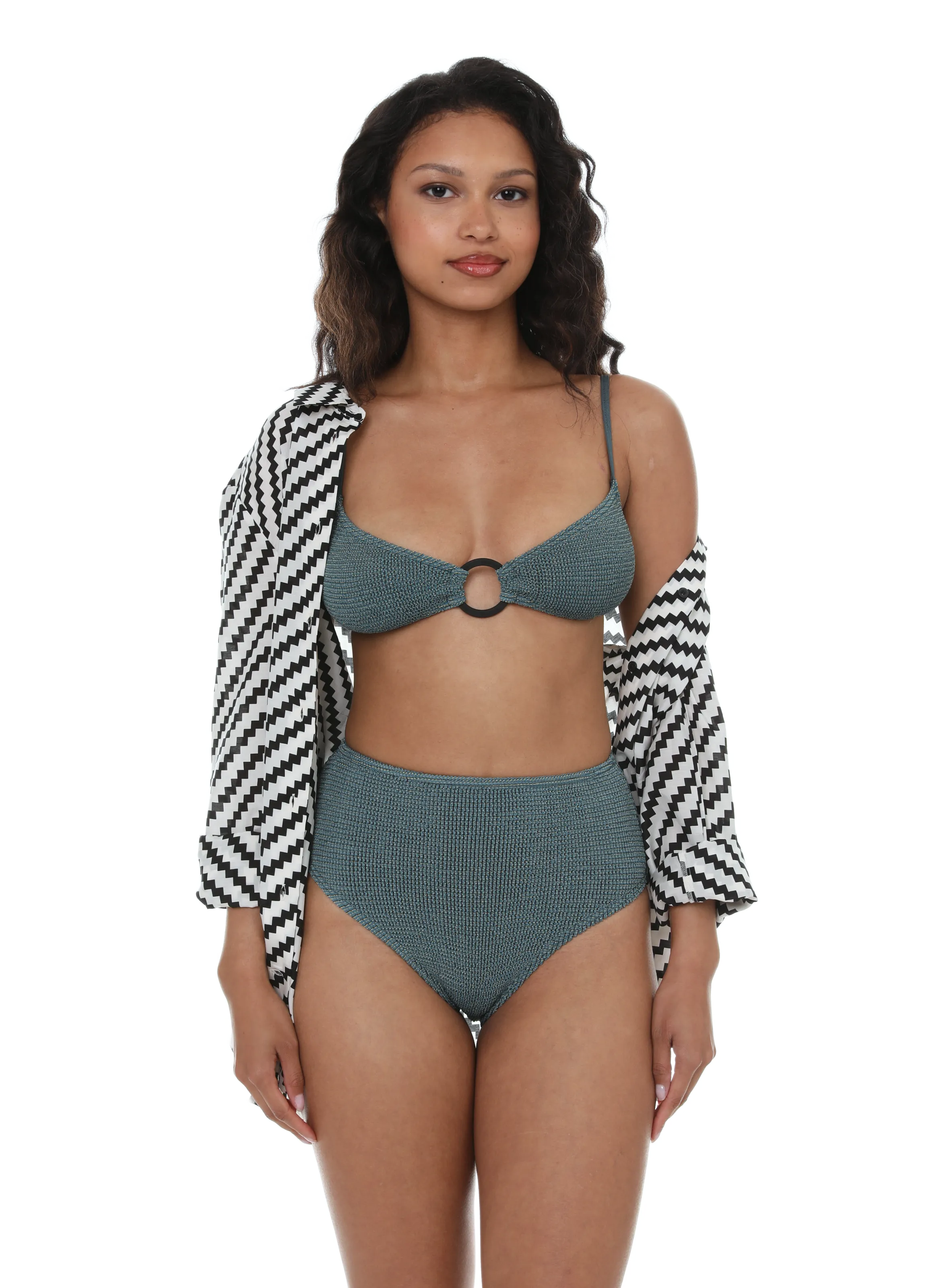 BOND EYE  Crushed-effect bikini top - Green