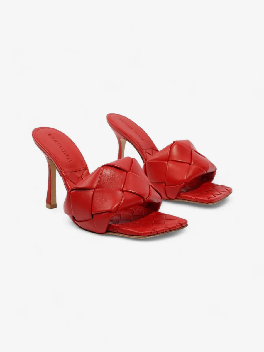 Bottega Veneta High Sandals 90 Red Leather EU 37.5 UK 4.5