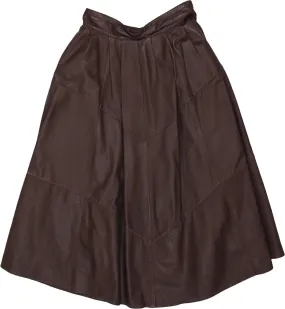 Brown Leather Skirt | ThriftTale