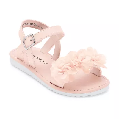 Christie & Jill Toddler Girls Lil Ava Slingback Strap Flat Sandals