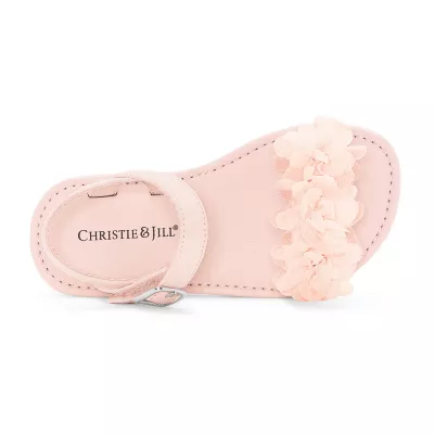 Christie & Jill Toddler Girls Lil Ava Slingback Strap Flat Sandals