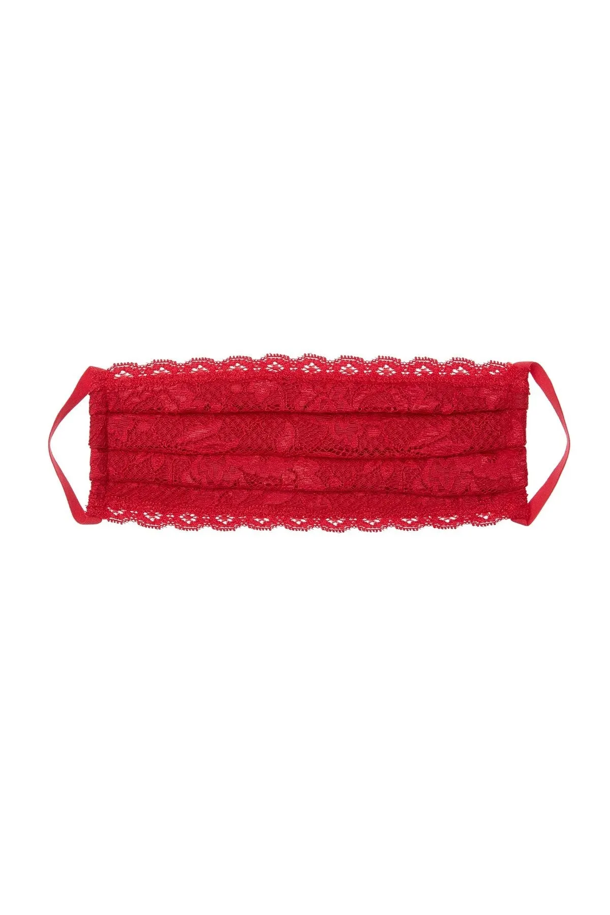 Cosabella Pleated Lace Face Mask in Poinsettia 