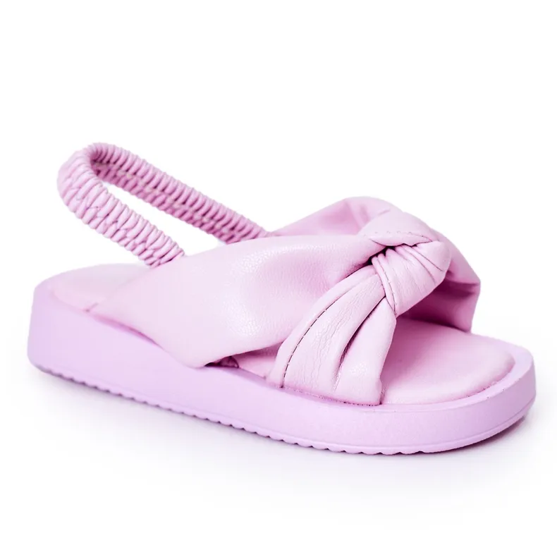 FR1 Children's Sandals With Ribbed Violet Bubble Gum