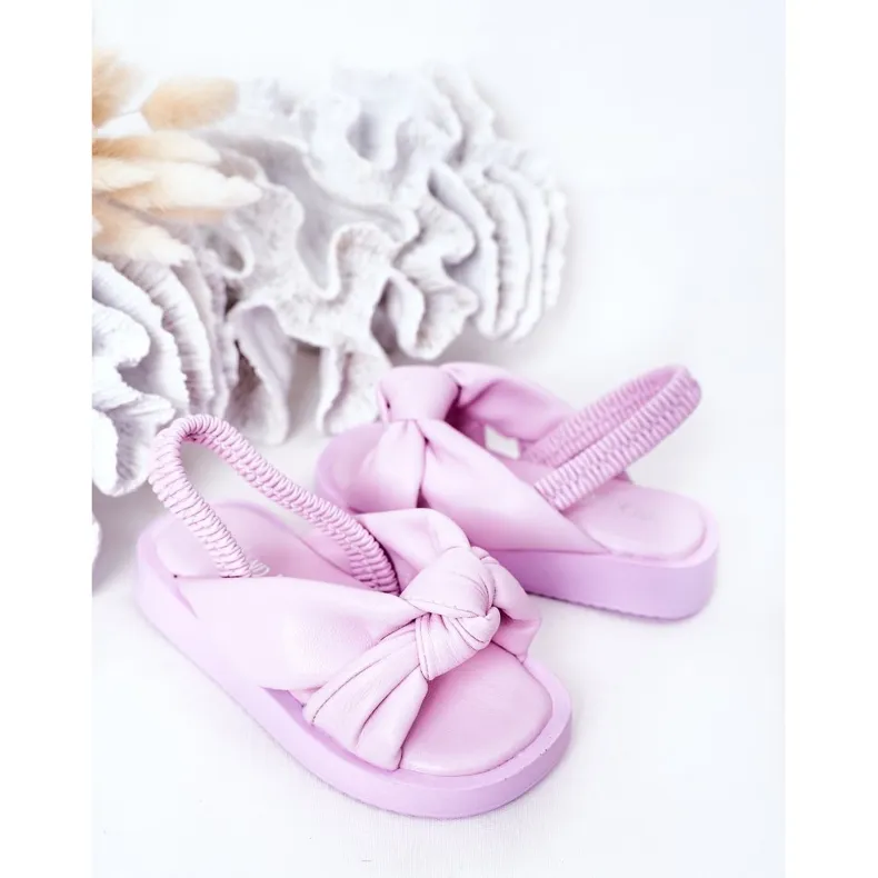 FR1 Children's Sandals With Ribbed Violet Bubble Gum