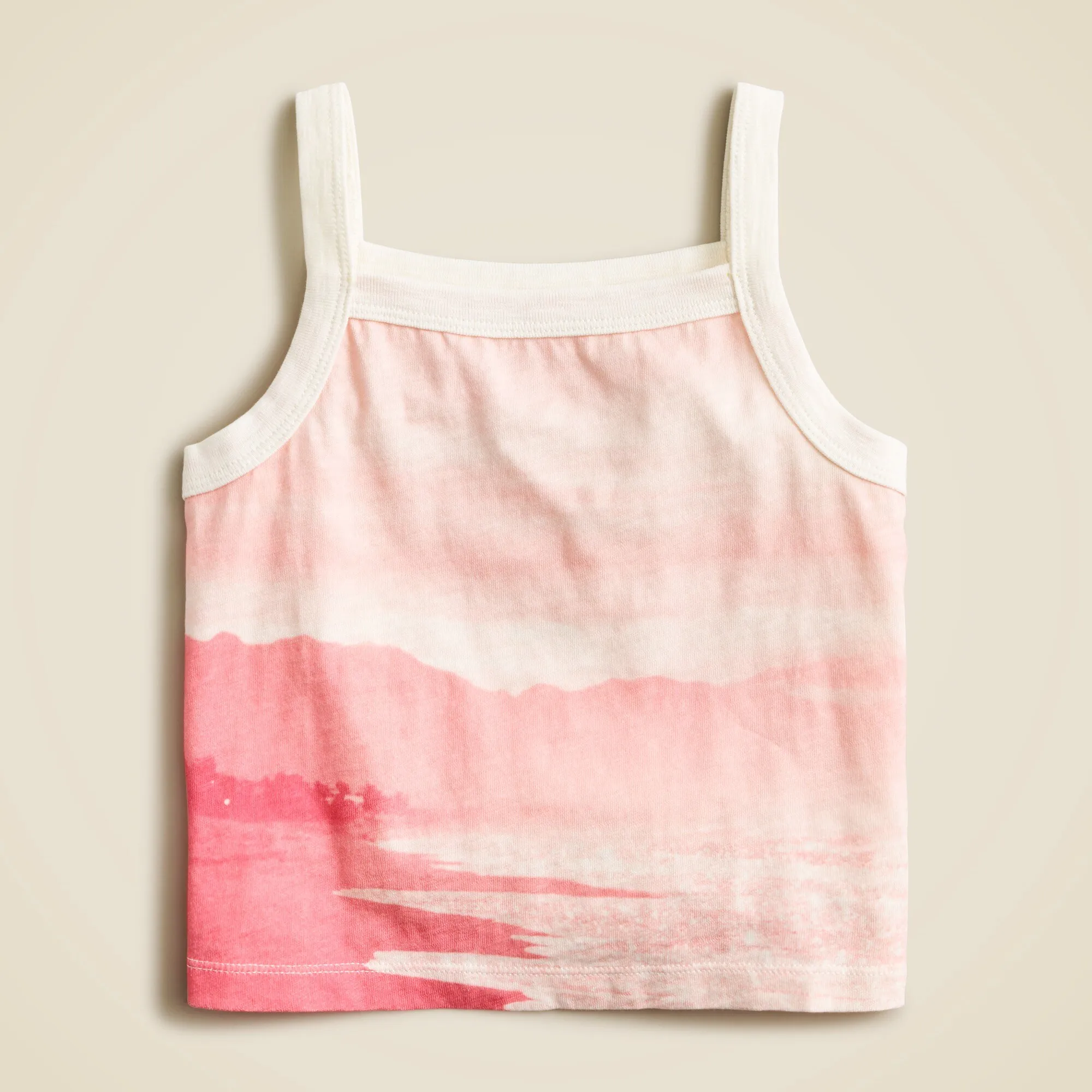 Girls' cropped beach graphic tank top