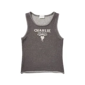 Gray Logo Jacquard Tank Top-