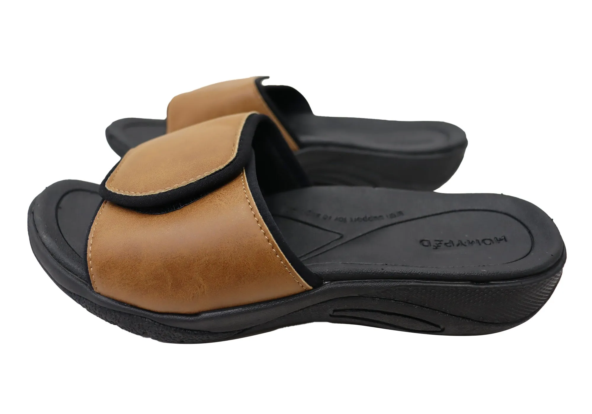 Homyped Ucray Slide Mens Comfortable Extra Extra Wide Slides Sandals