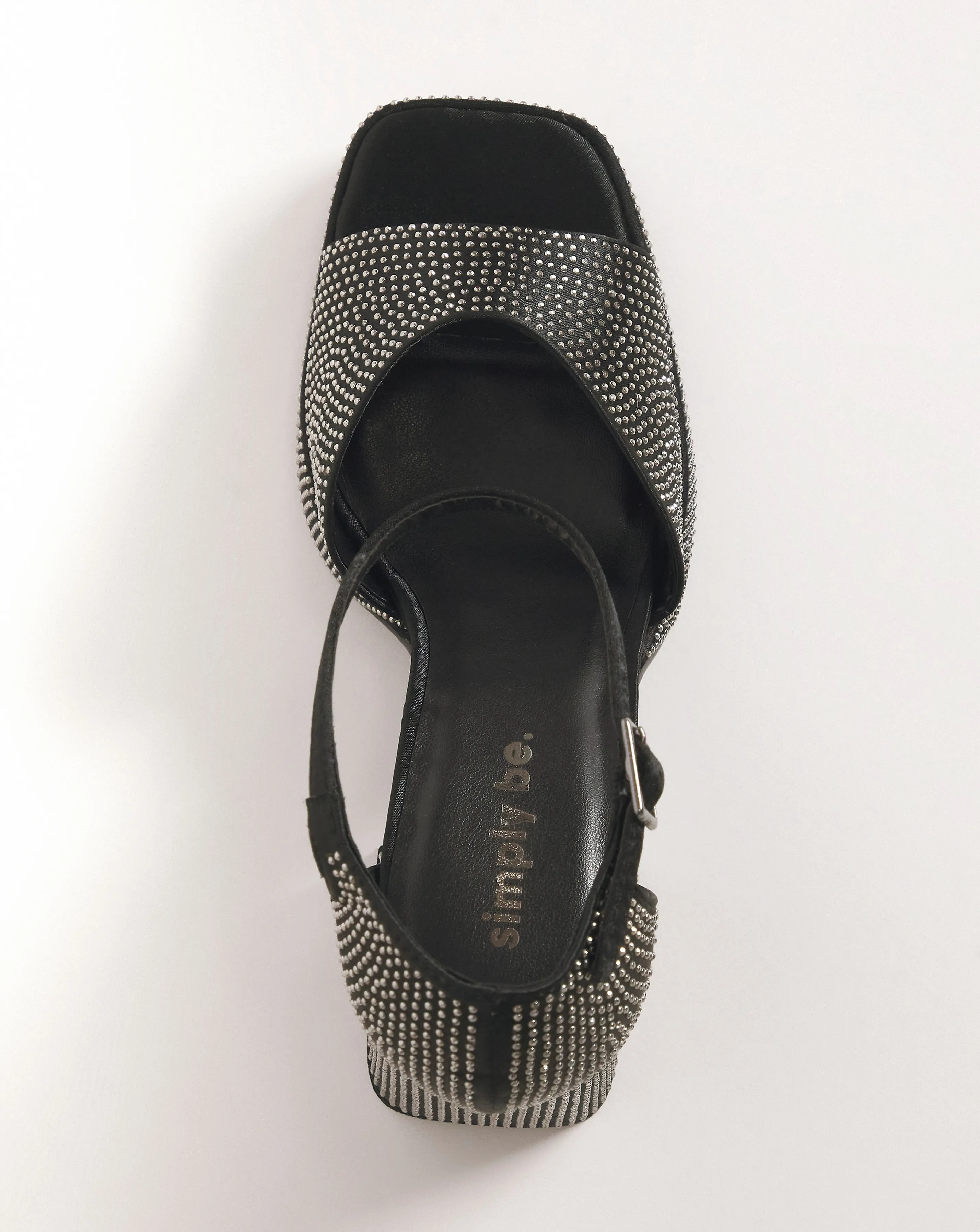 Khloe Diamante Platform Heeled Sandals Ex Wide Fit | Simply Be