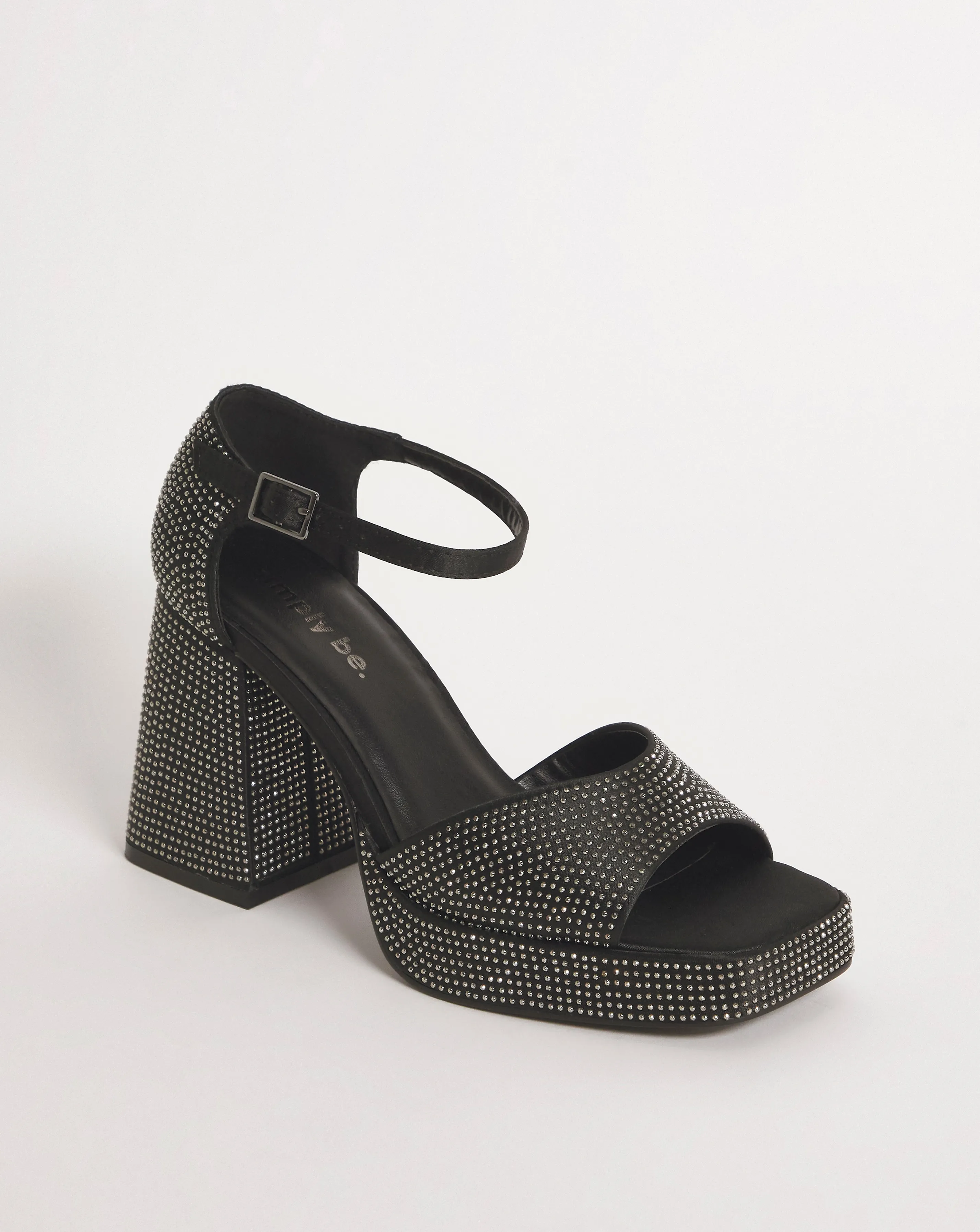 Khloe Diamante Platform Heeled Sandals Ex Wide Fit | Simply Be