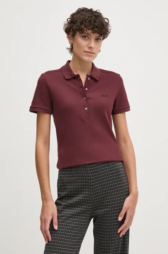 Lacoste polo shirt women’s maroon color