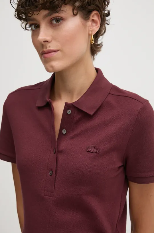 Lacoste polo shirt women’s maroon color