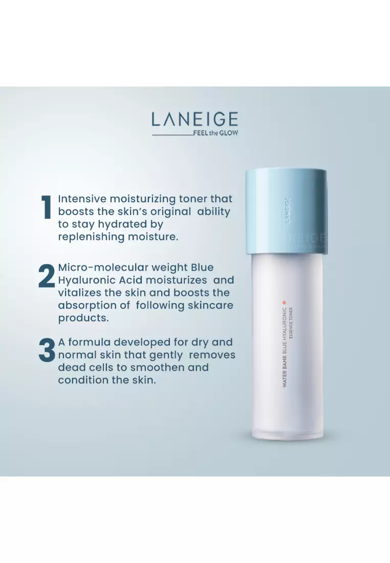 Laneige LANEIGE Water Bank Blue Hyaluronic Essence Toner 160mL (for Normal to Dry Skin) - Intensive Hydrating Essence Toner with