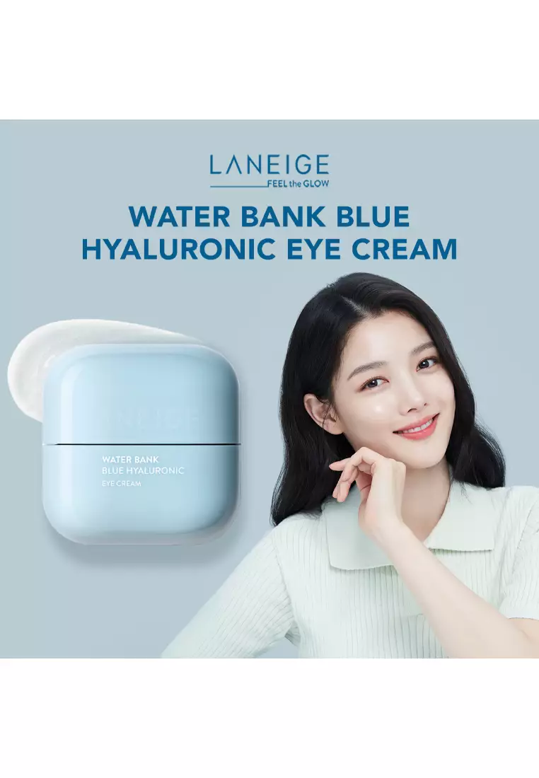 Laneige LANEIGE Water Bank Blue Hyaluronic Eye Cream 25mL - Contains caffeine, coconut extract, and Glutathione + Blue Hyaluroni