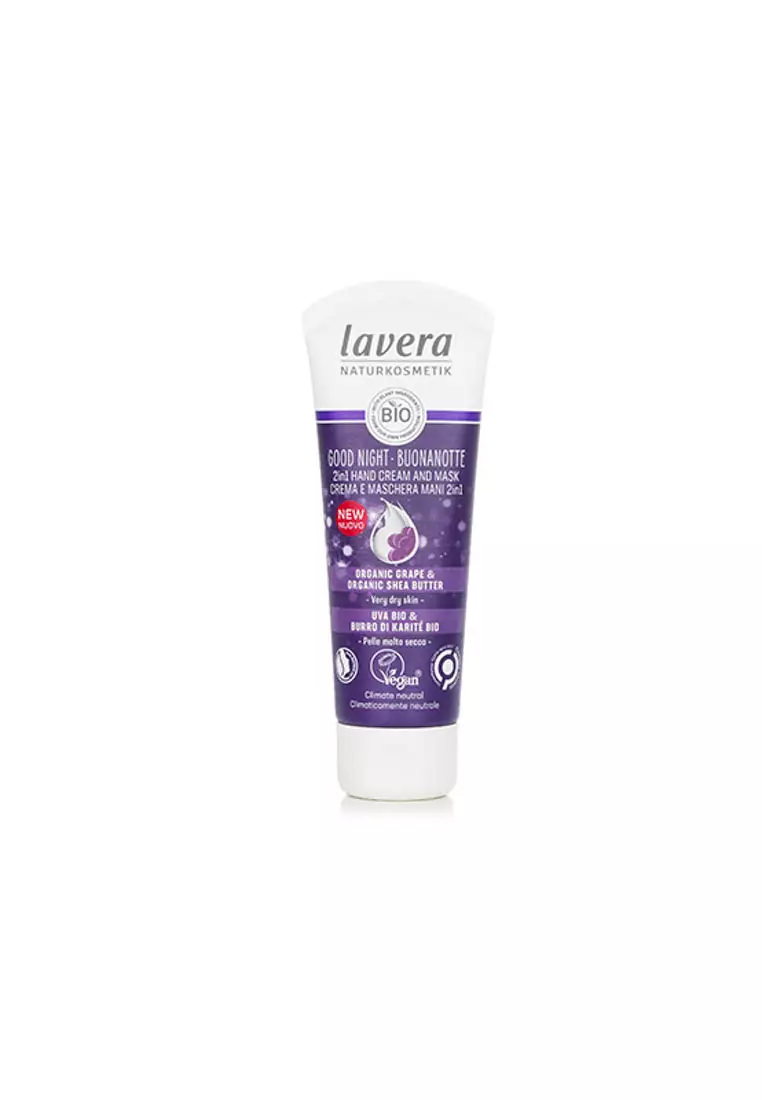 Lavera LAVERA - Good Night 2In1 Hand Cream & Mask Wirh Organic Grape & Organic Shea Butter - For Very Dry Skin 75ml/2.6o