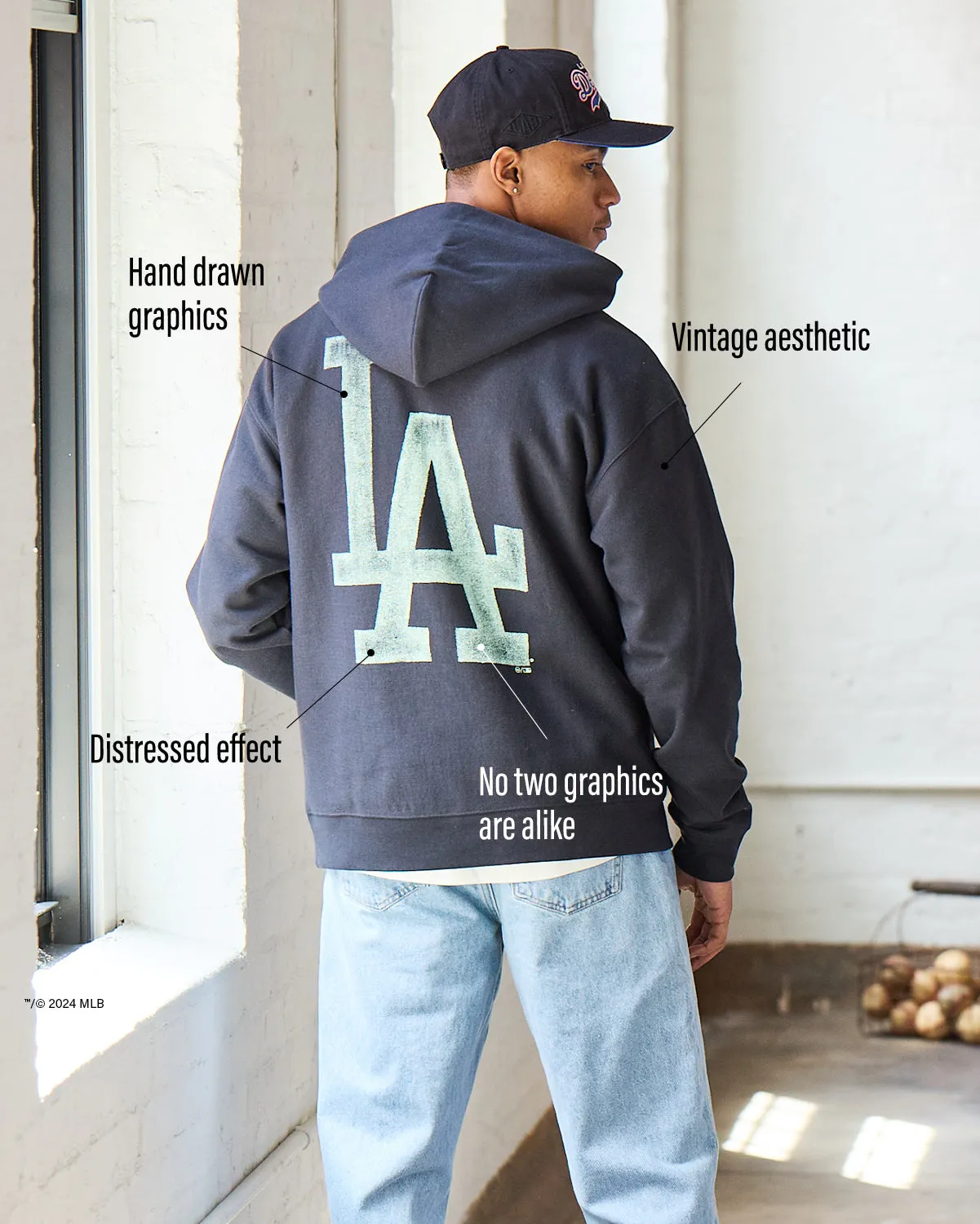 LOS ANGELES DODGERS MONOGRAM BACKER '47 FOUNDATION HOOD