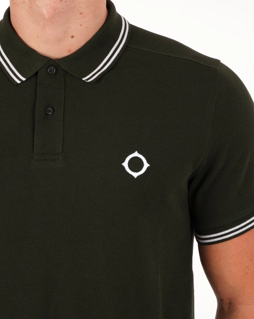 Ma.strum Double Tipped Polo Dark Green