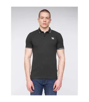 Mens hentyme polo shirt black Henleys