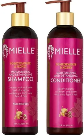 Mielle Pomegranate & Honey Moisturizing and Detangling Shampoo & Conditioner Set (355ml Each)