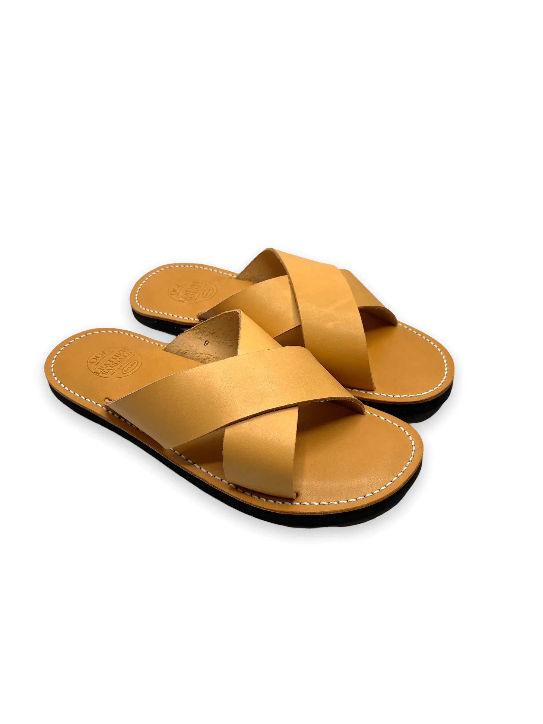 OGL X Dr. Sole Leather Cross Sandals – Natural ONLINE ONLY!