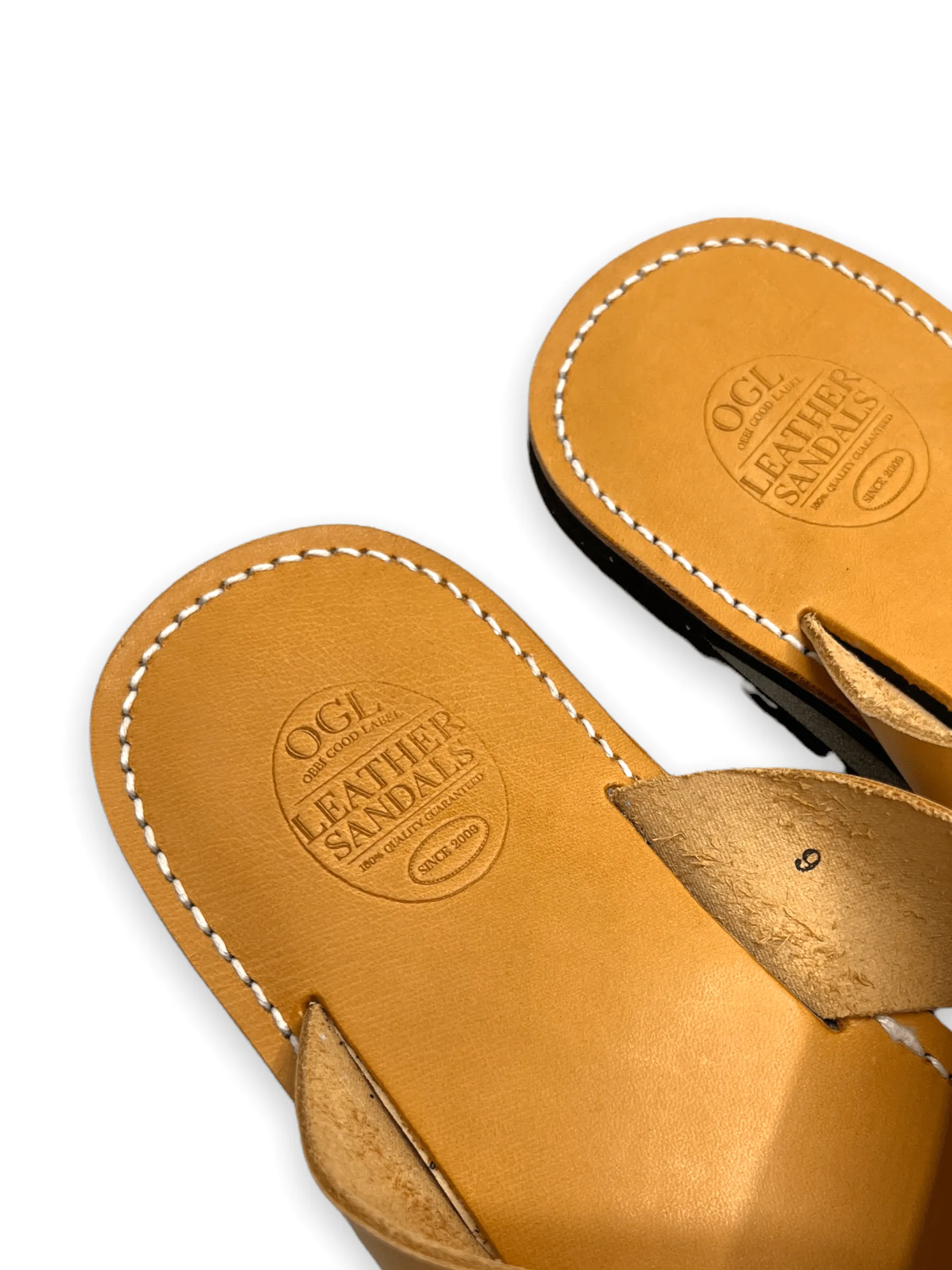 OGL X Dr. Sole Leather Cross Sandals – Natural ONLINE ONLY!