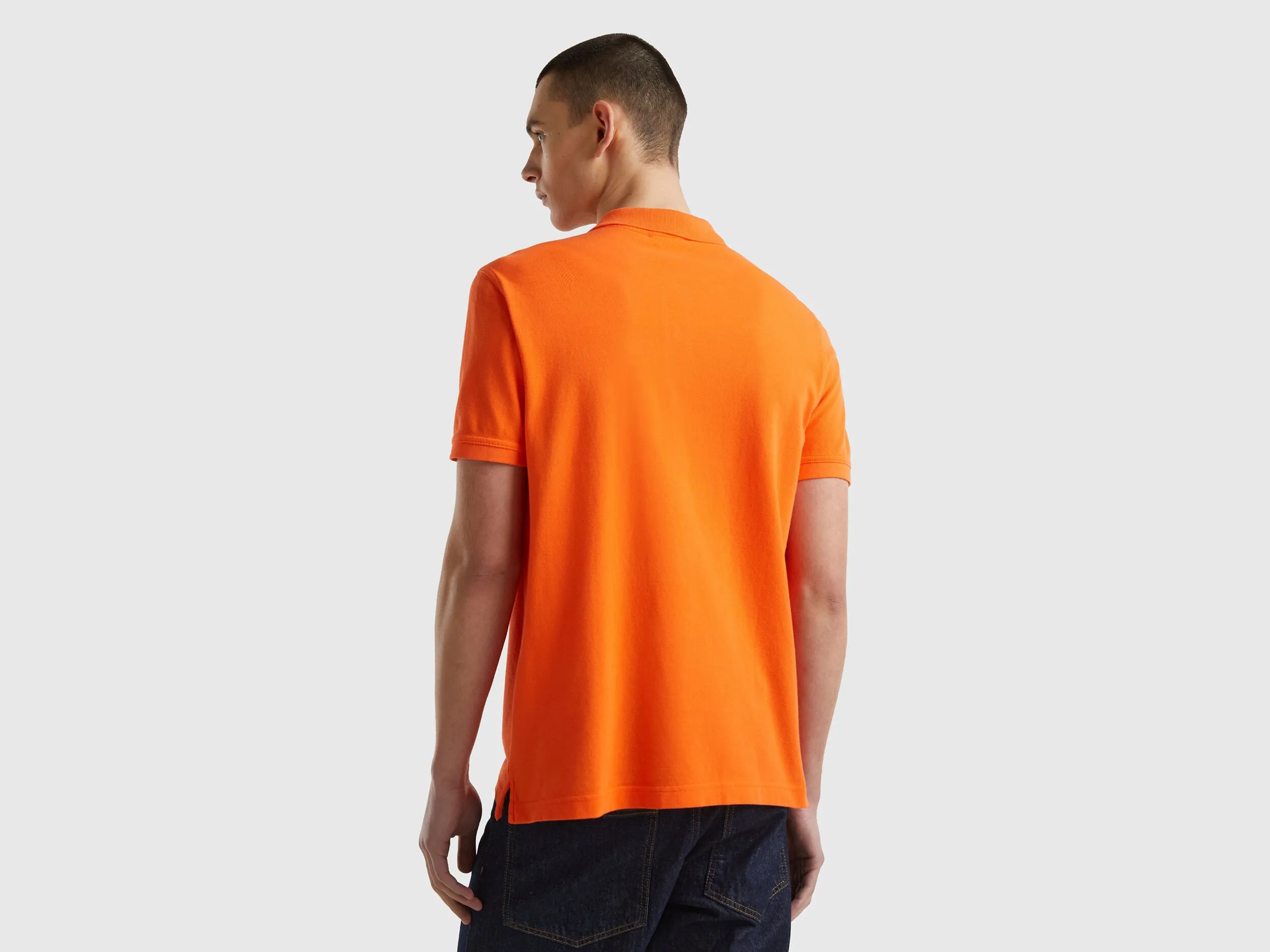 Orange regular fit polo - Orange | Benetton