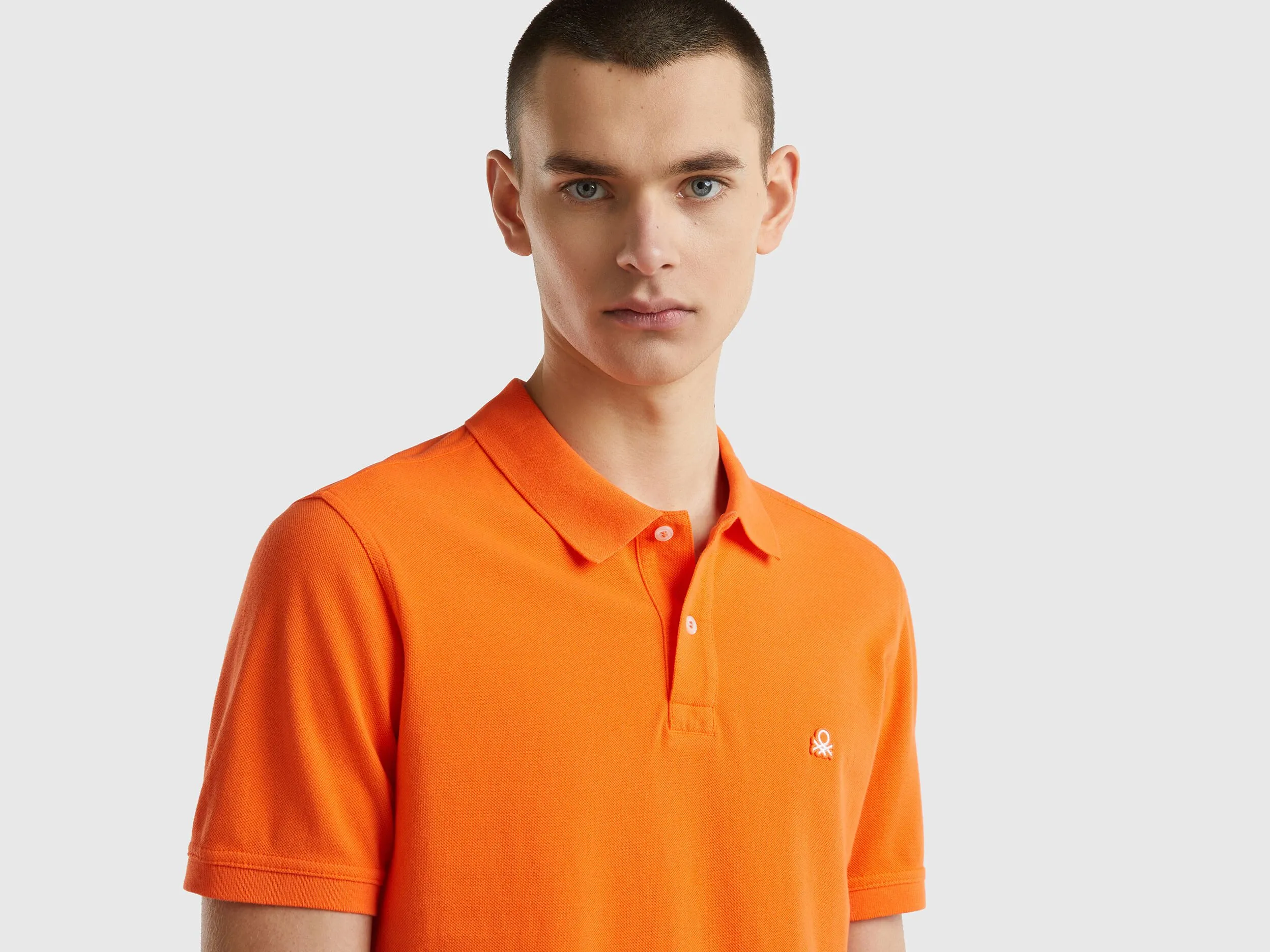 Orange regular fit polo - Orange | Benetton