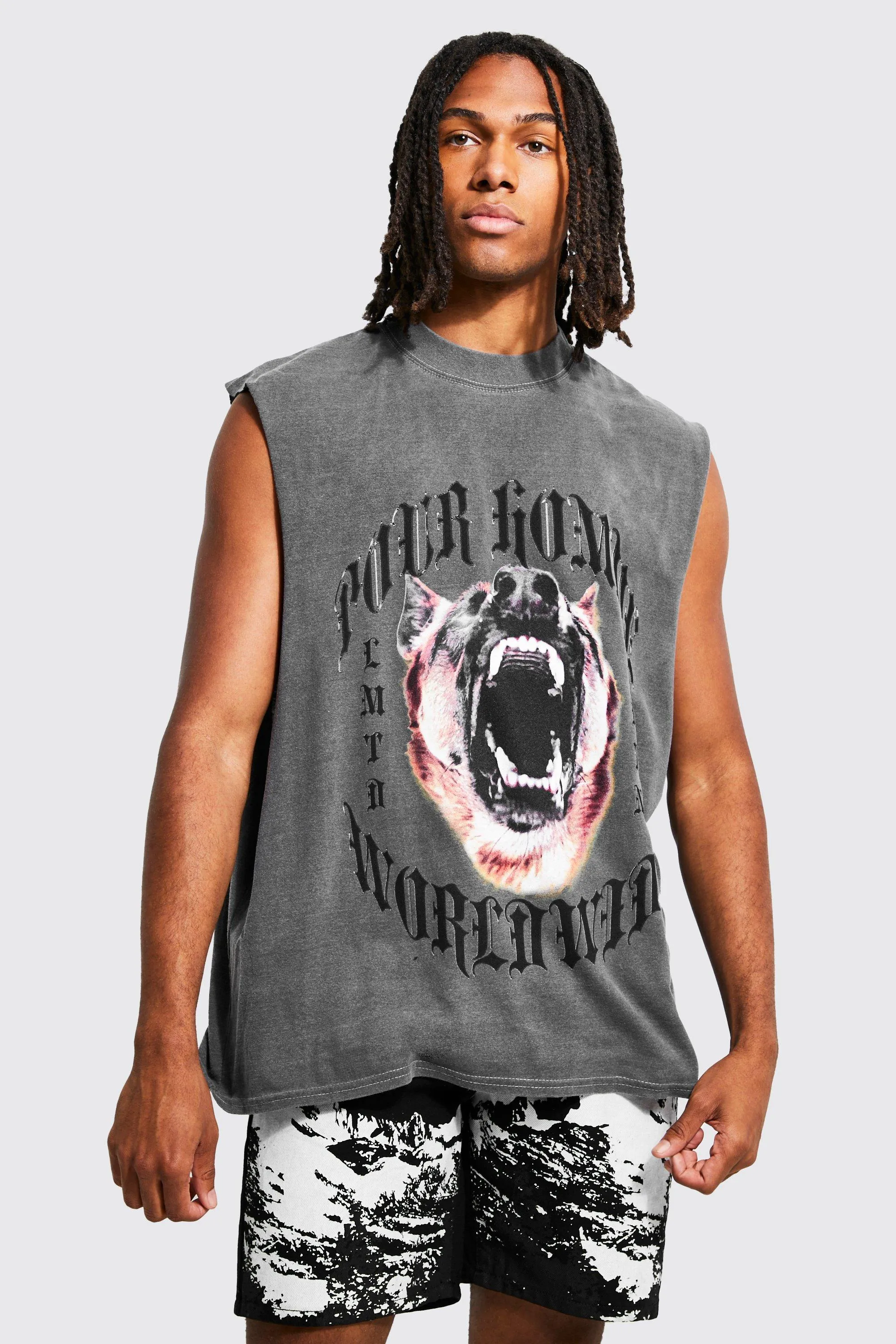 Oversized Extended Neck Homme Overdye Tank