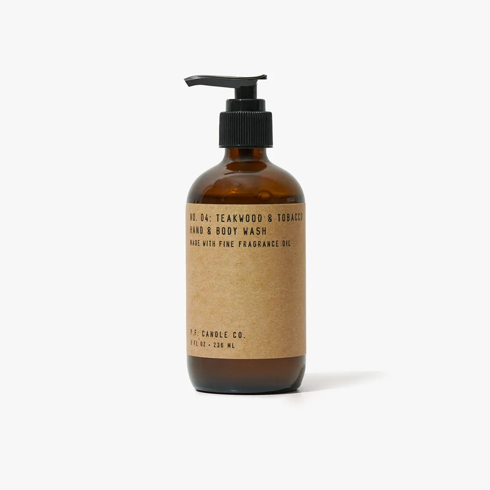 P.F. Candle Co. 8oz Hand Soap & Body Wash / Teakwood & Tobacco