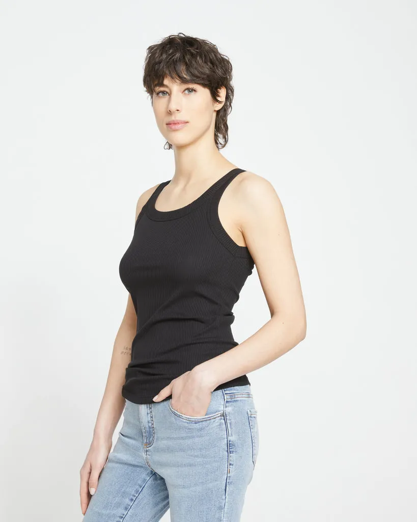 Roitfeld Ribbed Tank - Black