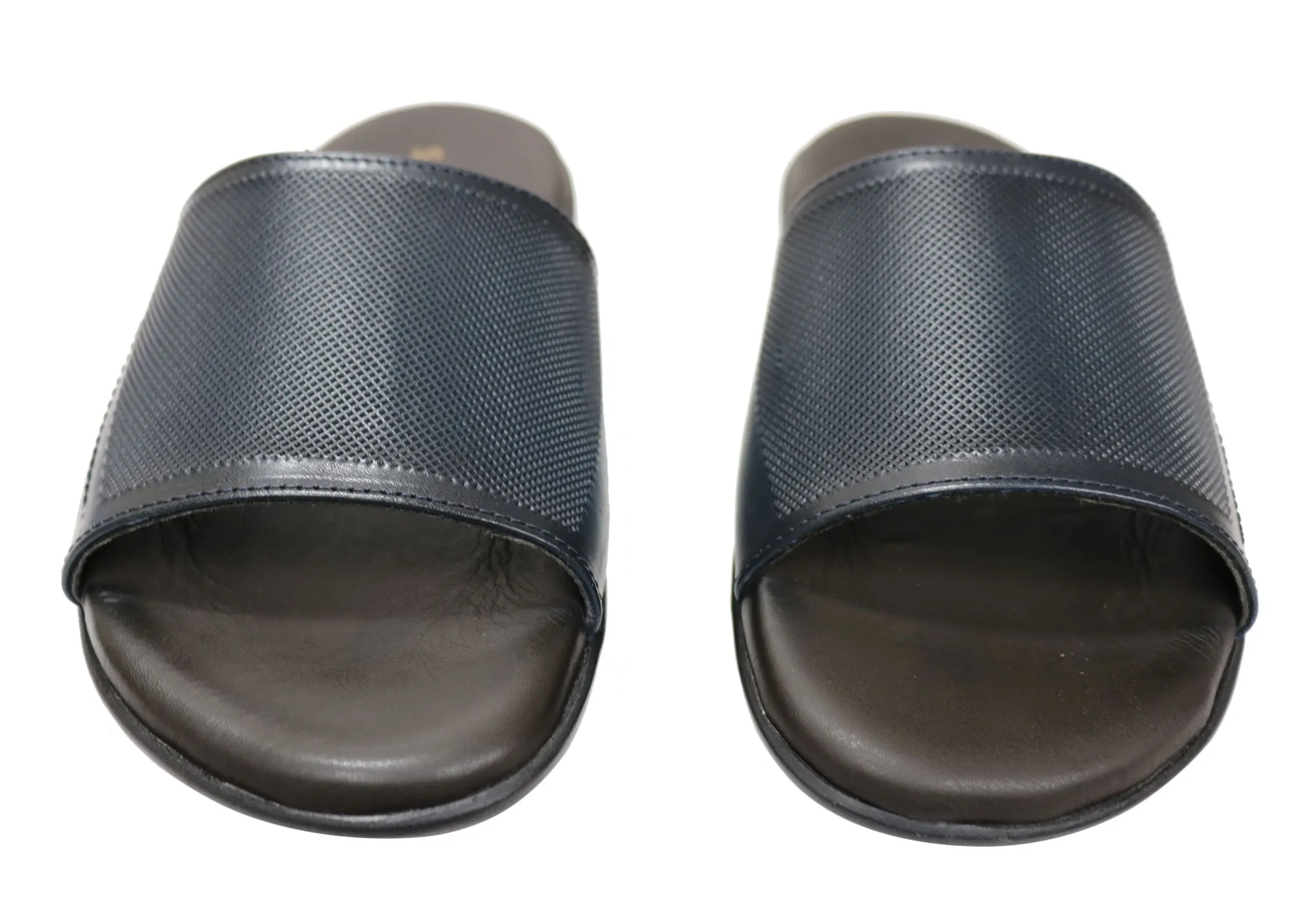 Savelli Pete Mens Comfortable Leather Slides Sandals Made In Brazil