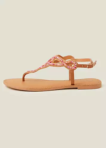 Seed Bead Cut Out Sandals by Accessorize | Look Again