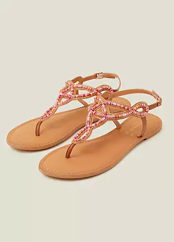 Seed Bead Cut Out Sandals by Accessorize | Look Again