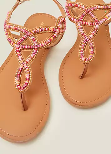 Seed Bead Cut Out Sandals by Accessorize | Look Again