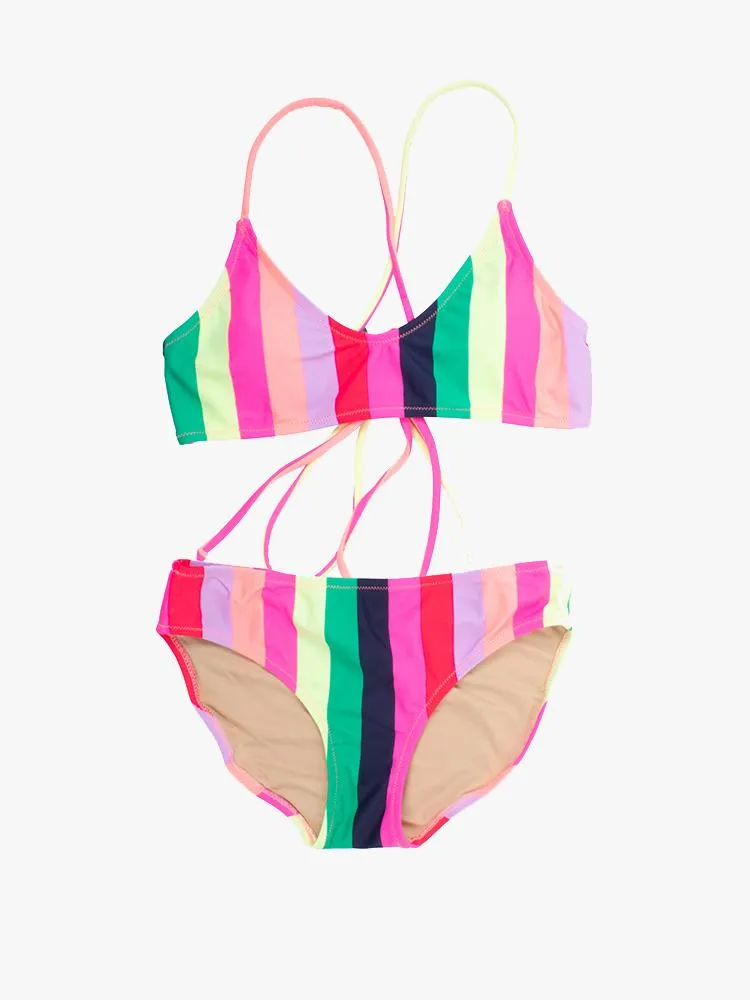     SHADE CRITTERS Tie Back Bikini Multi Stripe    