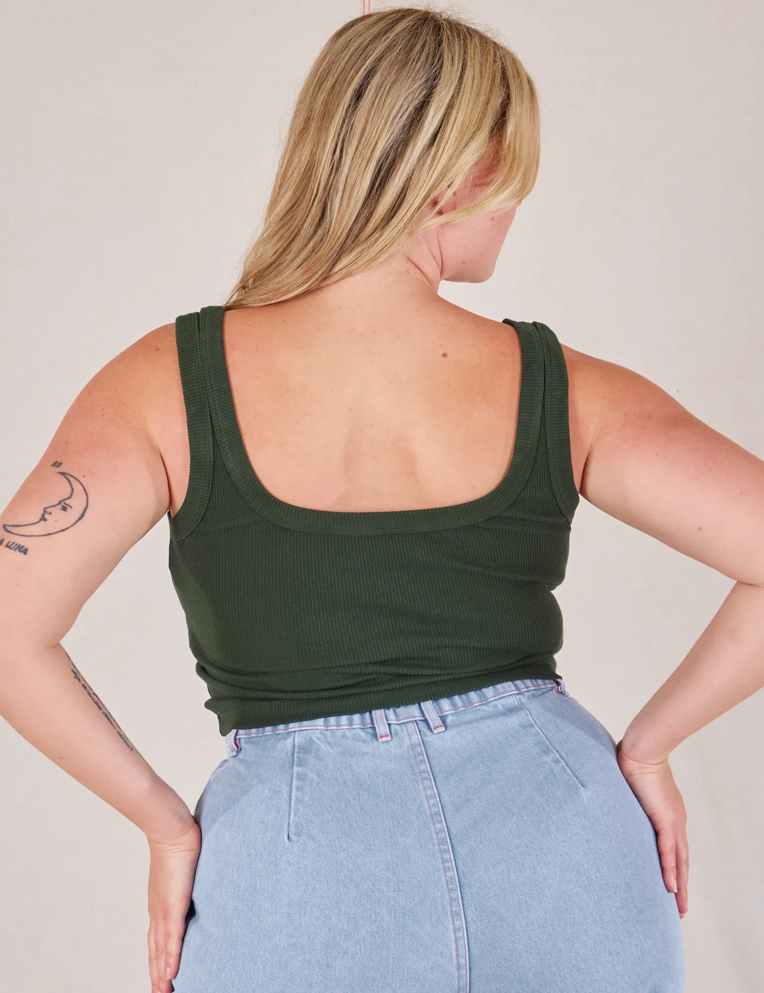 Square Neck Tank - Swamp Green