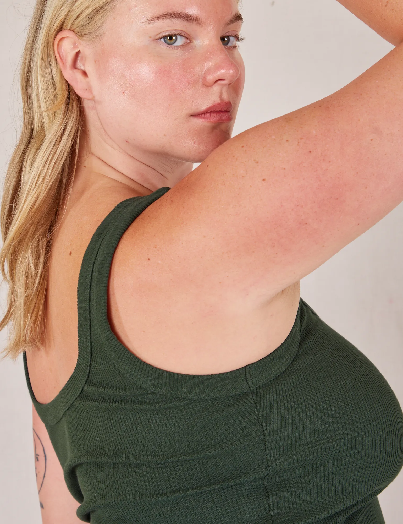 Square Neck Tank - Swamp Green