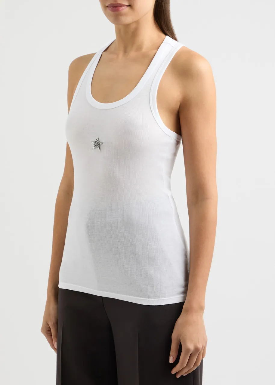 STELLA MCCARTNEY Star-embellished jersey tank -                         -                     -                