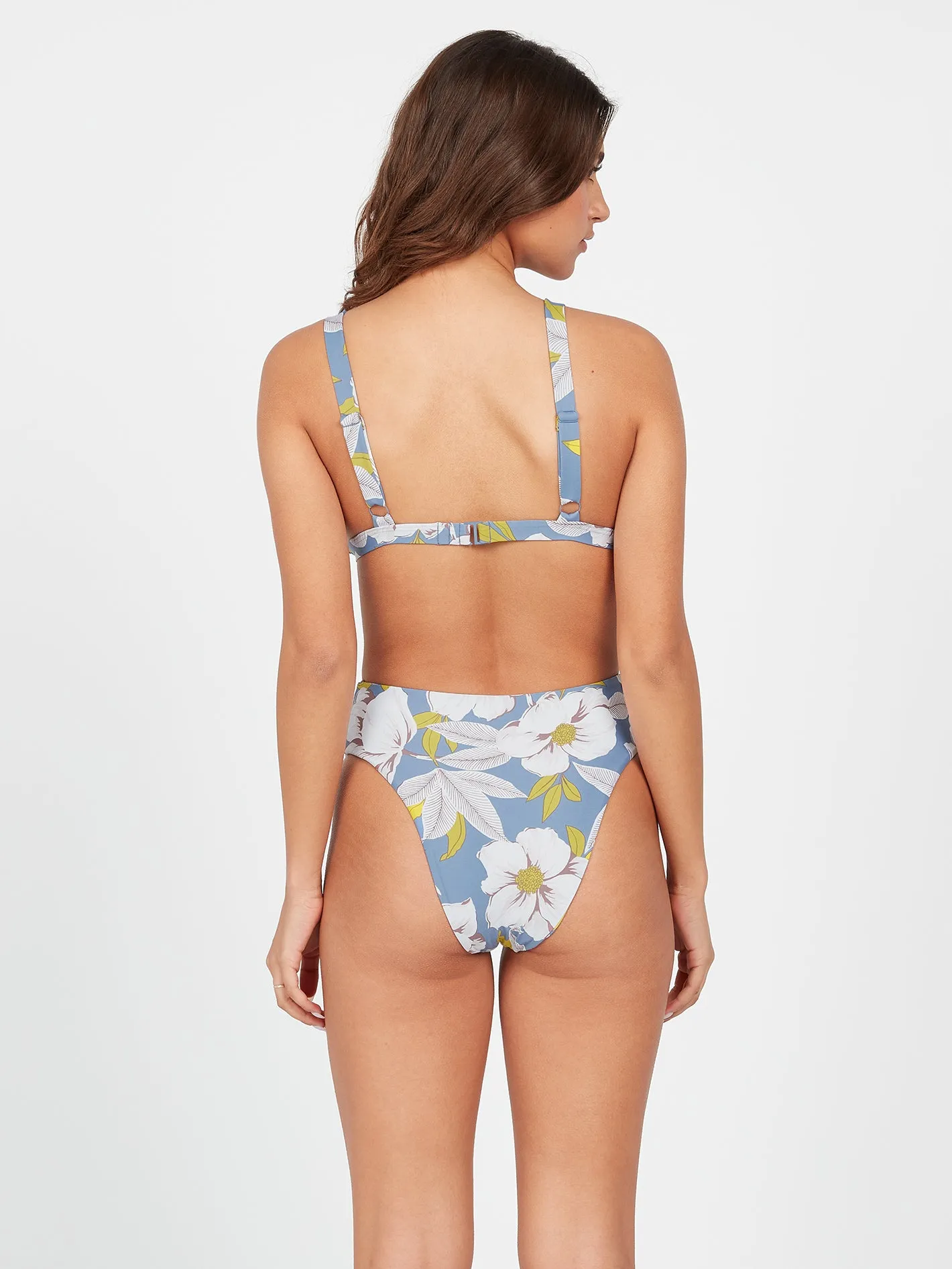 Vacay Bouquet Retro Bikini Bottom - Washed Blue