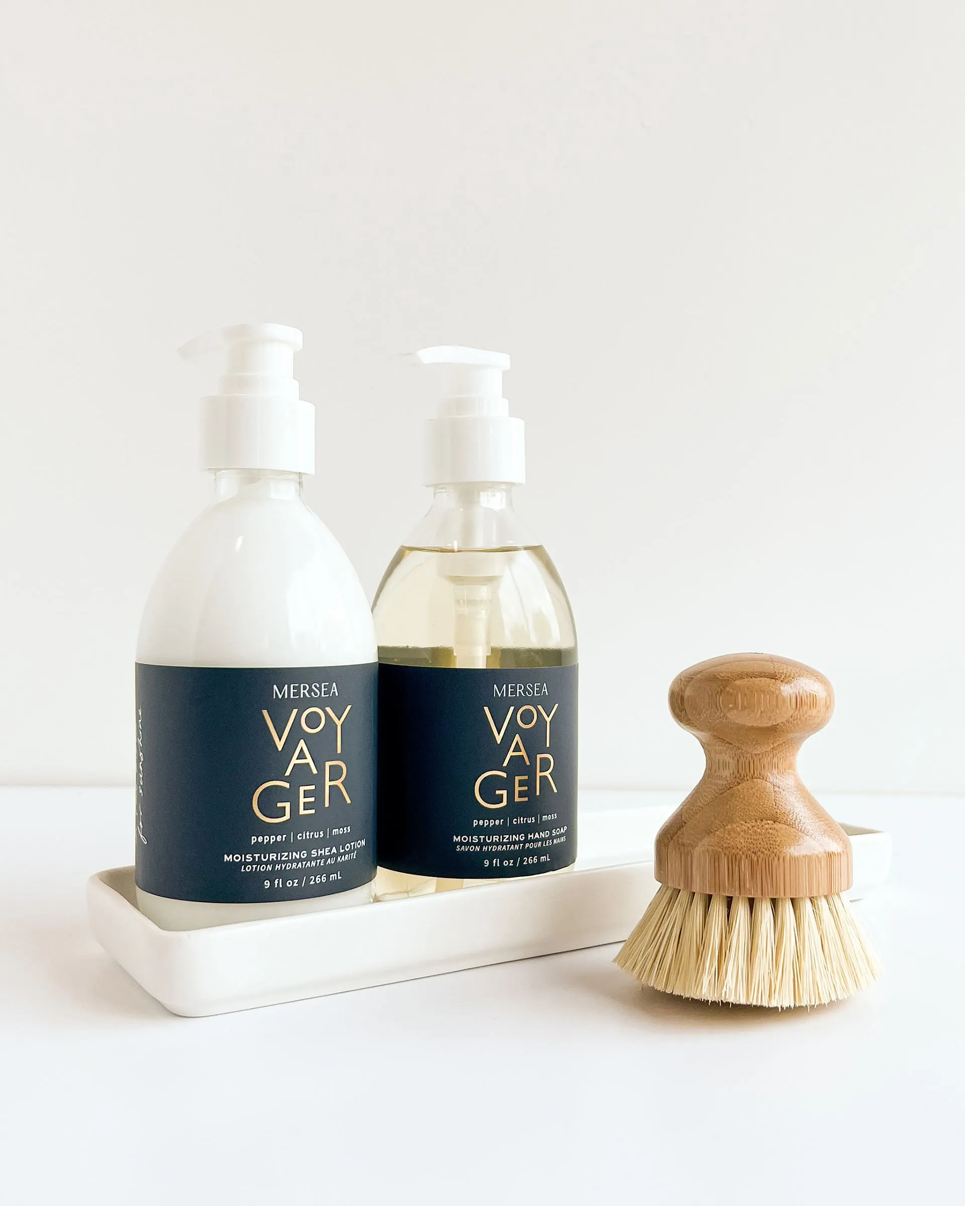 Voyager Shea Lotion & Hand Soap Set with Brush