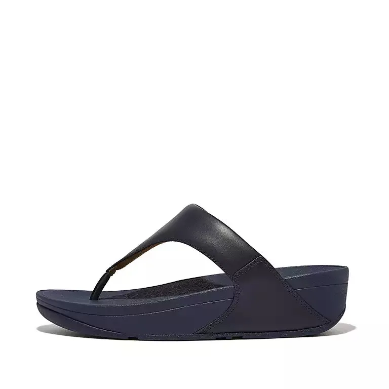 Women's Fitflop Lulu Leather Toe-Post Sandals Color: Deepest Blue